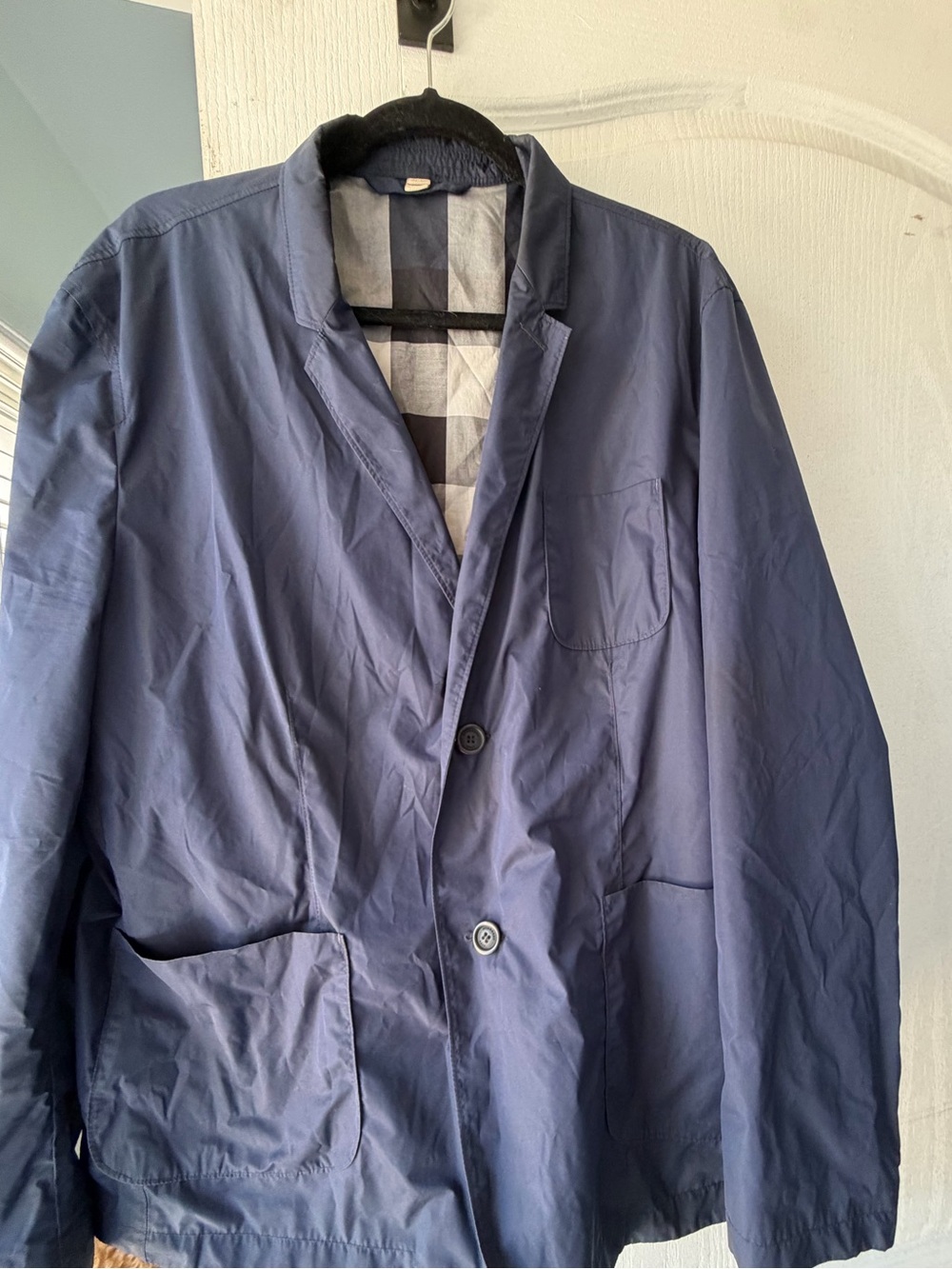 Burberry Men's Navy Lightweight Shirt Jacket